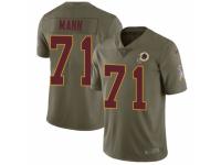 Youth Nike Washington Redskins #71 Charles Mann Limited Olive 2017 Salute to Service NFL Jersey