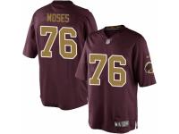 Youth Nike Washington Redskins #76 Morgan Moses Limited Burgundy Red Gold Number Alternate 80TH Anniversary NFL Jersey