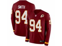 Youth Nike Washington Redskins #94 Preston Smith Limited Burgundy Therma Long Sleeve NFL Jersey