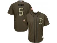 Youth Red Sox #5 Allen Craig Green Salute to Service Stitched Grey Jersey
