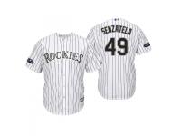 Youth Rockies 2018 Postseason Home White Antonio Senzatela Cool Base Jersey