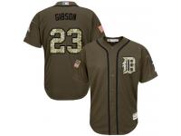 Youth Tigers #23 Kirk Gibson Green Salute to Service Stitched Baseball Jersey