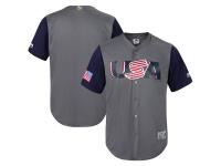 Youth USA Baseball Majestic Gray-Navy 2017 World Baseball Classic Cool Base Team Jersey