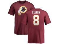 Youth Washington Redskins #8 Case Keenum NFL Pro Line by Burgundy Primary Logo T-Shirt