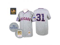 Grey 1968 Throwback Fergie Jenkins Men #31 Mitchell And Ness MLB Chicago Cubs Jersey