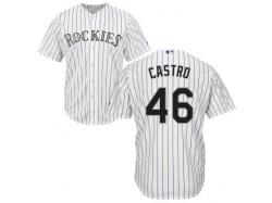 White Miguel Castro Men #46 Majestic MLB Colorado Rockies 2016 New Cool Base Jersey