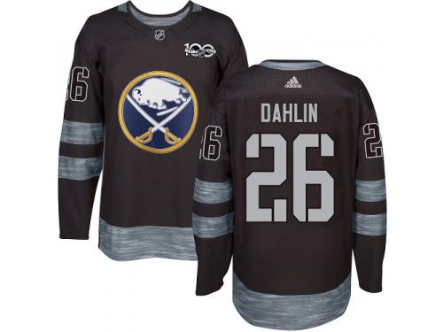 #26 Adidas Authentic Rasmus Dahlin Men's Black NHL Jersey - Buffalo Sabres 1917-2017 100th Anniversary