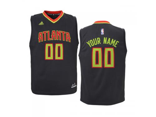 Atlanta Hawks adidas Youth Custom Road Jersey - Black