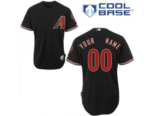 Black Customized Men Majestic MLB Arizona Diamondbacks Cool Base Alternate Jersey