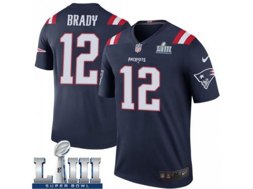 Legend Vapor Untouchable Men's Tom Brady New England Patriots Nike Color Rush Super Bowl LIII Jersey - Navy