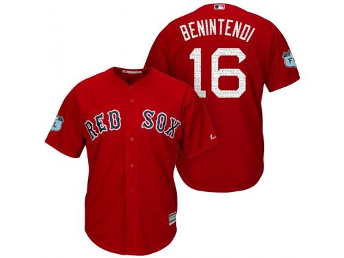 Men Boston Red Sox #16 Andrew Benintendi 2017 Spring Training Scarlet Cool Base Jersey