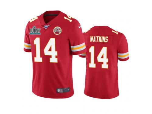 Men Kansas City Chiefs Sammy Watkins Red Super Bowl LIV Vapor Limited Jersey 100th
