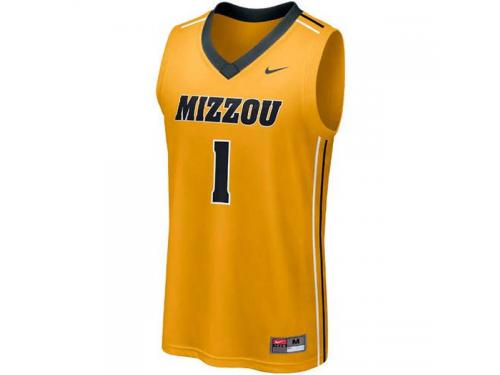 Men Missouri Tigers #1 Nike Replica Basketball Jersey - Gold