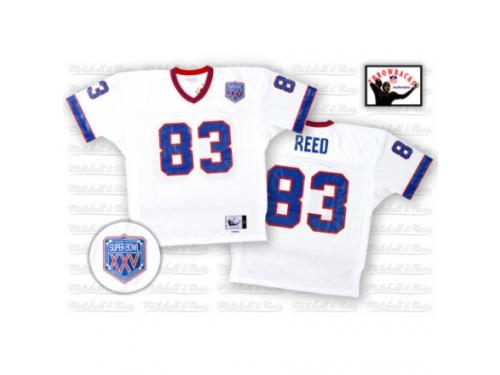 Men Mitchell And Ness Buffalo Bills #83 Andre Reed White Authentic Throwback NFL Jersey