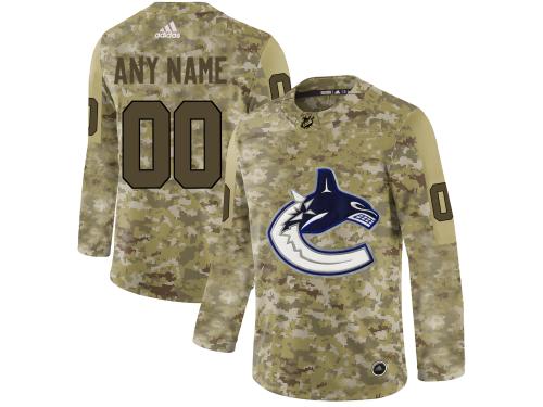 Men NHL Adidas Vancouver Canucks Customized Limited Camo Salute to Service Jersey