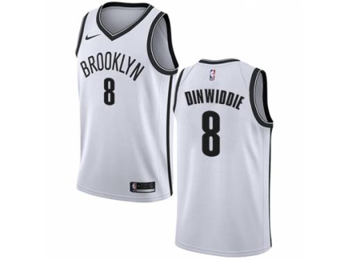 Men Nike Brooklyn Nets #8 Spencer Dinwiddie White NBA Jersey - Association