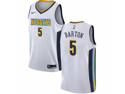 Men Nike Denver Nuggets #5 Will Barton White NBA Jersey - Association Editi