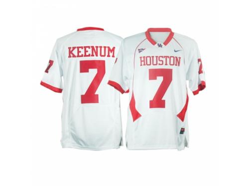 Men Nike Houston Cougars #7 Case Keenum White With C-USA Patch Authentic NCAA Jersey