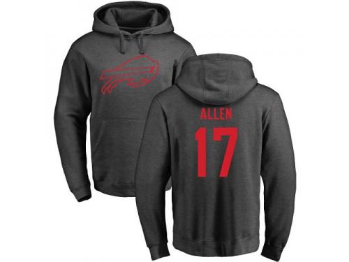 Men Nike Josh Allen Ash One Color - NFL Buffalo Bills #17 Pullover Hoodie