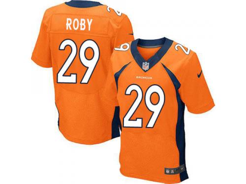 Men Nike NFL Denver Broncos #29 Bradley Roby Authentic Elite Home Orange Jersey