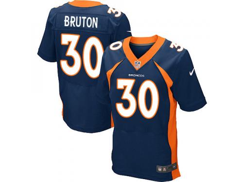 Men Nike NFL Denver Broncos #30 David Bruton Authentic Elite Navy Blue Jersey