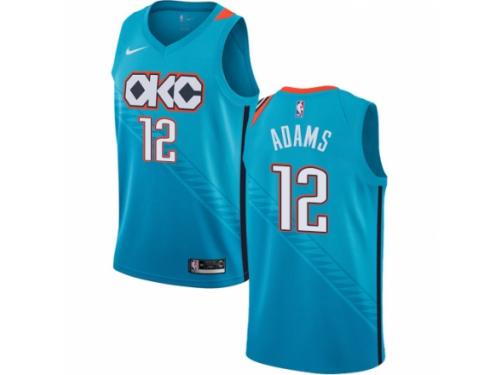 Men Nike Oklahoma City Thunder #12 Steven Adams  Turquoise NBA Jersey - City Edition