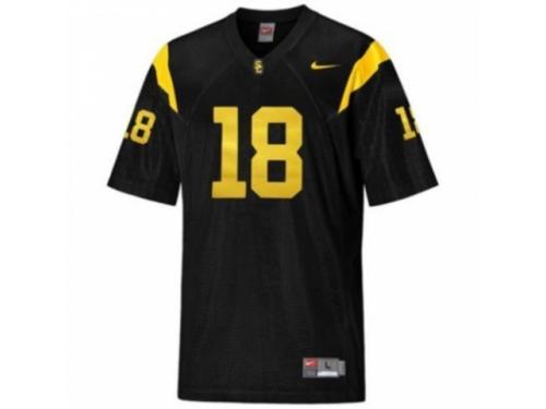 Men Nike USC Trojans #18 Ronald Johnson Black Authentic NCAA Jersey