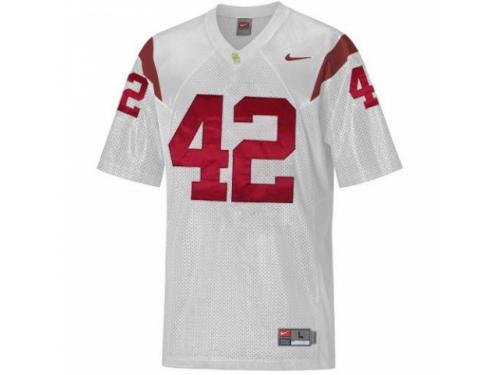 Men Nike USC Trojans #42 Ronnie Lott White Authentic NCAA Jersey Buy Good J