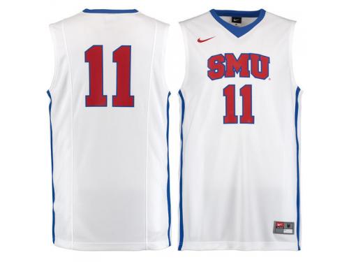 Men SMU Mustangs #11 Nike Replica Master Jersey - White