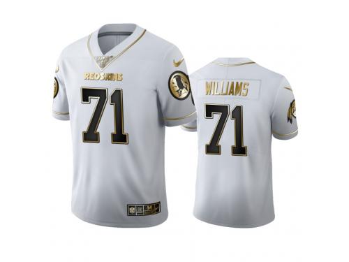 Men Trent Williams Redskins White 100th Season Golden Edition Jersey