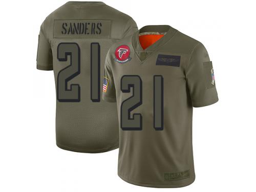 Men's #21 Limited Deion Sanders Camo Football Jersey Atlanta Falcons 2019 Salute to Service