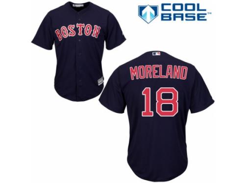 Men's Majestic Boston Red Sox #18 Mitch Moreland Navy Blue Alternate Road Cool Base MLB Jersey