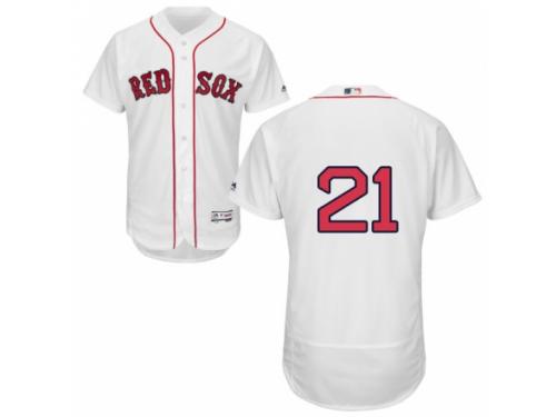 Men's Majestic Boston Red Sox #21 Roger CleMen White Flexbase Authentic Collection MLB Jersey