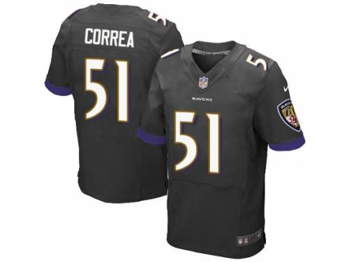 Men's Nike Baltimore Ravens #51 Kamalei Correa Elite Black Alternate NFL Jersey