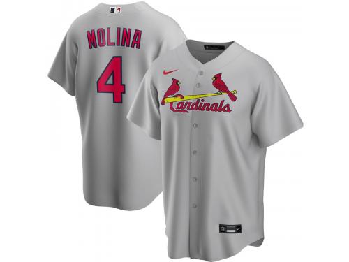 Men's St. Louis Cardinals Yadier Molina Nike Gray Road 2020 Player Jersey