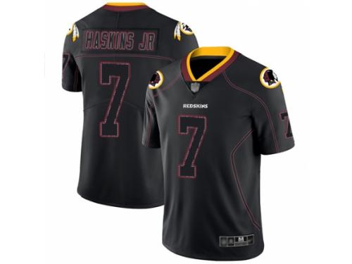 Men's Washington Redskins #7 Dwayne Haskins Limited Lights Out Black Rush Football Jersey