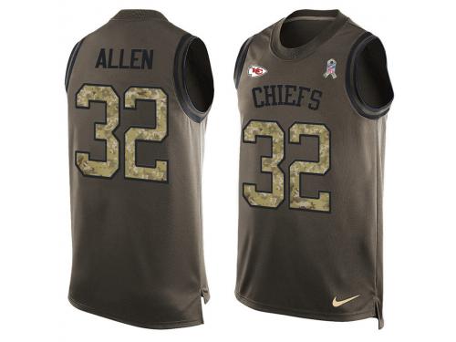 Nike Men NFL Kansas City Chiefs #32 Marcus Allen Olive Salute To Service Tank Top