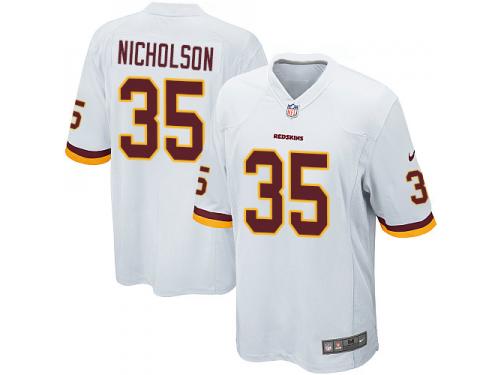 Nike Montae Nicholson Game White Road Men's Jersey - NFL Washington Redskins #35