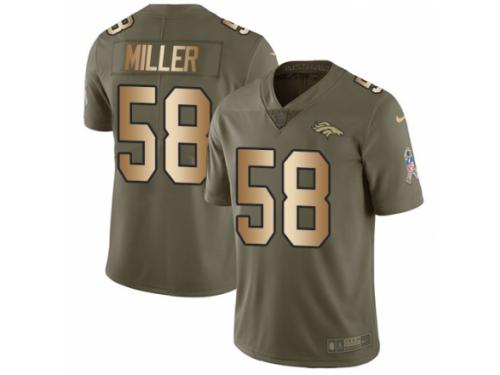 Youth Nike Denver Broncos #58 Von Miller Limited Olive/Gold 2017 Salute to Service NFL Jersey