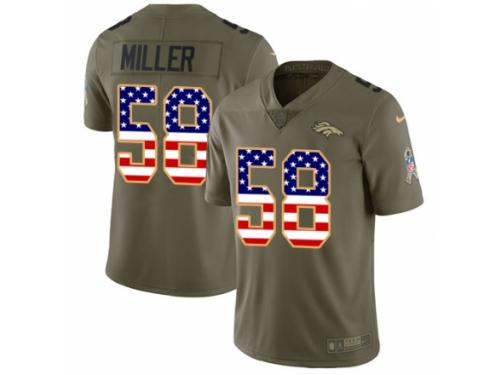 Youth Nike Denver Broncos #58 Von Miller Limited Olive/USA Flag 2017 Salute to Service NFL Jersey