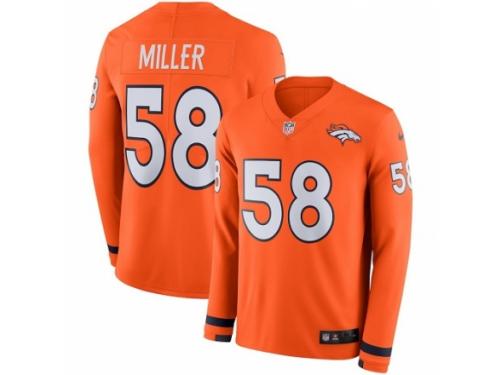 Youth Nike Denver Broncos #58 Von Miller Limited Orange Therma Long Sleeve NFL Jersey