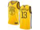 #13  Wilt Chamberlain Yellow Basketball Men's Jersey Golden State Warriors Earned Edition 2019 Basketball Finals Bound