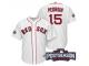 Men Boston Red Sox Dustin Pedroia #15 AL East Division Champions White 2016 Postseason Patch Cool Base Jersey