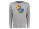 Men Kansas Jayhawks Big & Tall Classic Primary Long Sleeve T-Shirt - Ash