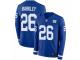 Men Nike New York Giants #26 Saquon Barkley Limited Royal Blue Therma Long Sleeve NFL Jersey