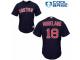 Men's Majestic Boston Red Sox #18 Mitch Moreland Navy Blue Alternate Road Cool Base MLB Jersey