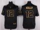 Men's Nike Bills #12 Jim Kelly Pro Line Black Gold Collection Jersey