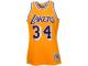 Mitchell & Ness Shaquille O'Neal Los Angeles Lakers 1996-97 Throwback Authentic Home Jersey - Gold